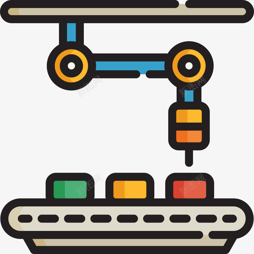 工业机器人工业过程2线性颜色图标svg_新图网 https://ixintu.com 工业机器人 工业过程2 线性颜色