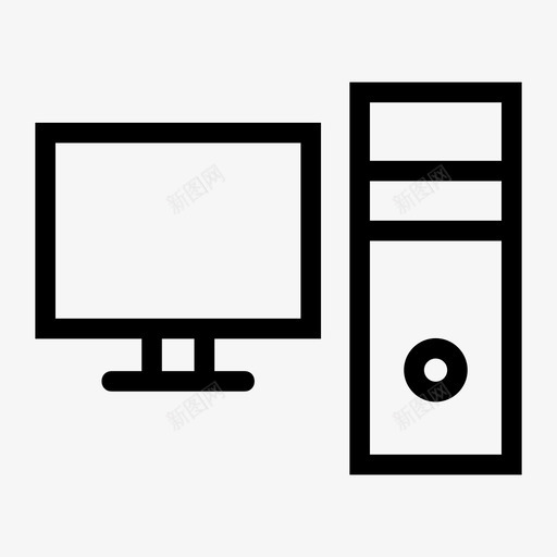 电脑桌面设备图标svg_新图网 https://ixintu.com pc 小工具 桌面 游戏线图标 电脑 设备