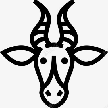 邦戈羚羊羚羊脸图标图标