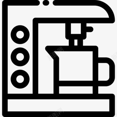 咖啡杯家居用品12直线型图标图标