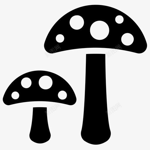 蘑菇菌类真菌图标svg_新图网 https://ixintu.com 伞菌 牡蛎蘑菇 真菌 自然和野餐字形图标 菌类 蘑菇