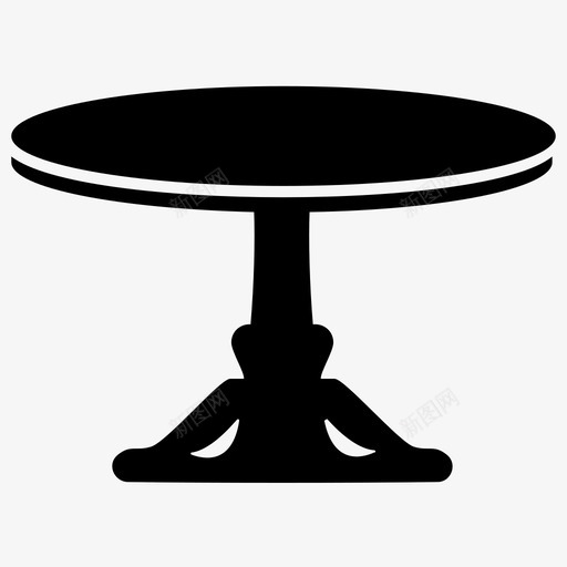 咖啡桌家具休闲桌图标svg_新图网 https://ixintu.com 休闲桌 咖啡桌 圆桌 家具 木制家具字形图标 边桌