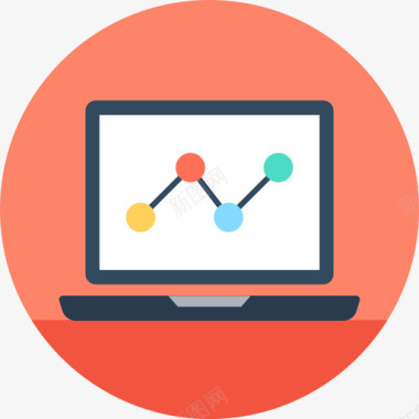 笔记本电脑商务办公室和互联网圆形图标图标
