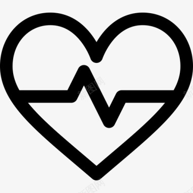 心电图健康生活方式2线性图标图标