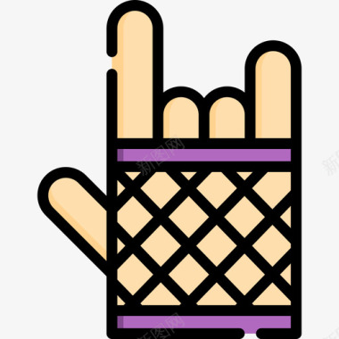 手套80年代6线状颜色图标图标