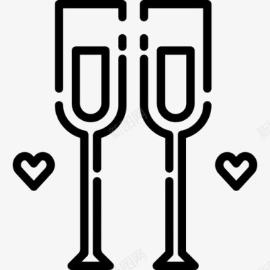 香槟26号婚礼直系图标图标