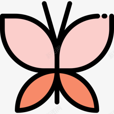 蝴蝶动物30线形颜色图标图标