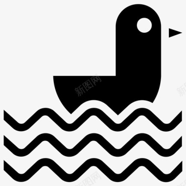 浮鸭游泳池中的鸭子水中的鸭子图标图标