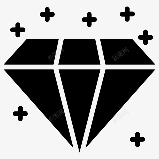 钻石宝石高级图标svg_新图网 https://ixintu.com 大学雕文图标 宝石 钻石 高级