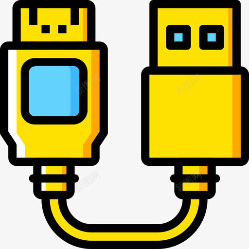 Hdmi连接器电缆4黄色图标svg_新图网 https://ixintu.com Hdmi 连接器电缆4 黄色