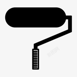 油漆涂抹笔刷滚筒刷涂抹器绘图图标高清图片