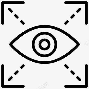 商业智能生物识别眼睛扫描仪图标图标