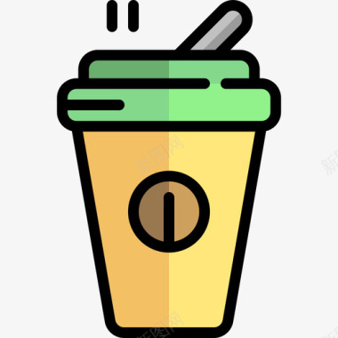咖啡日常用品动作2线条色彩图标图标