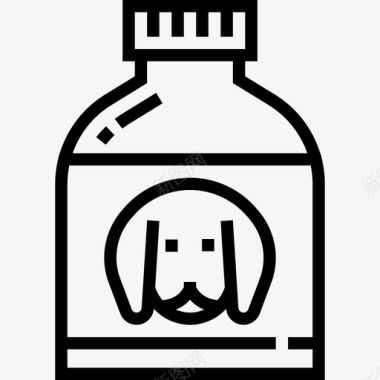 宠物洗发水宠物店12线性图标图标