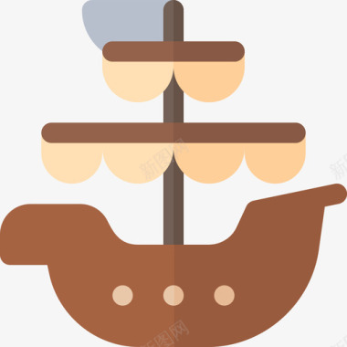 船海盗13号扁平图标图标