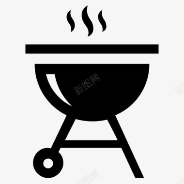 木炭烧烤烧烤烧烤吸烟者图标图标