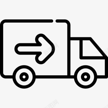 运输卡车装运和交付15直线图标图标