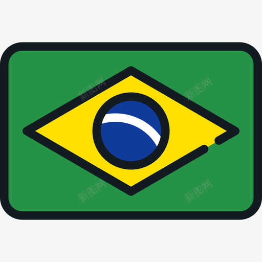 巴西旗帜系列4圆形矩形图标svg_新图网 https://ixintu.com 圆形矩形 巴西 旗帜系列4