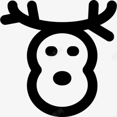 鹿圣诞42大胆圆润图标图标