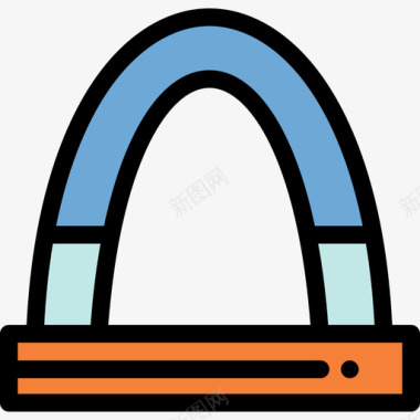 大门拱门美国8线形颜色图标图标