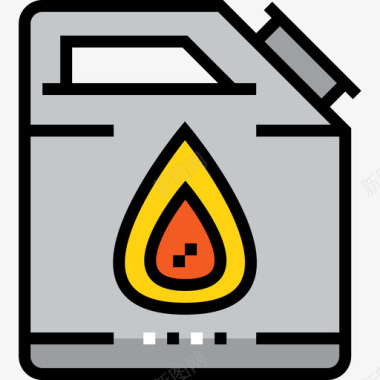 燃料消防4线性颜色图标图标
