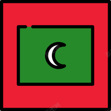 马尔代夫国旗收藏3广场图标图标