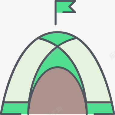 帐篷探险2号彩色图标图标