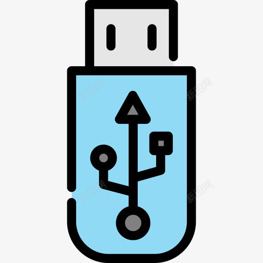闪存驱动器电子元件3线性颜色图标svg_新图网 https://ixintu.com 电子元件3 线性颜色 闪存驱动器