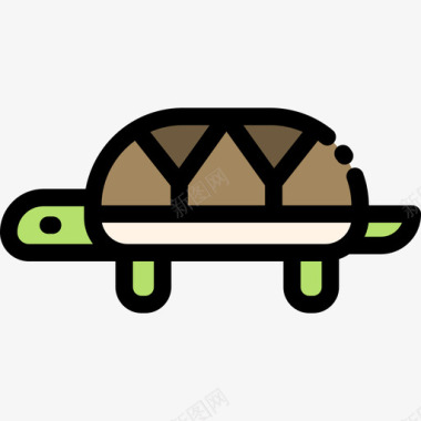 乌龟动物30线颜色图标图标