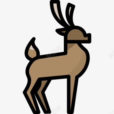 鹿自然8线性颜色图标图标