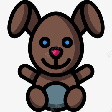 兔子玩具12线性颜色图标图标