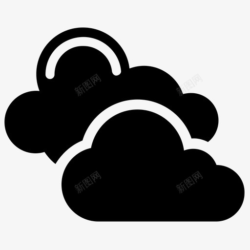 云云天气气象学图标svg_新图网 https://ixintu.com 云 云天气 气象学 浮云 自然和野餐字形图标