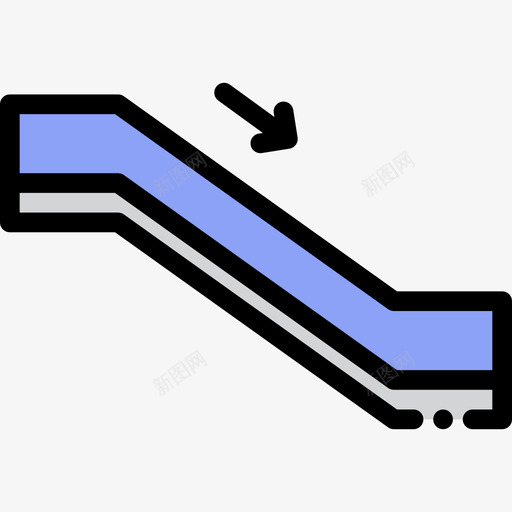 自动扶梯下行机场12线形颜色图标svg_新图网 https://ixintu.com 机场12 线形颜色 自动扶梯下行