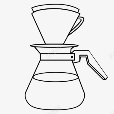 玻璃咖啡机滴水冲泡咖啡图标图标