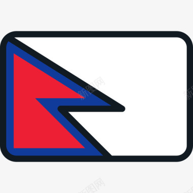 尼泊尔旗帜收藏4圆角矩形图标图标