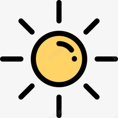 太阳野营25线性颜色图标图标