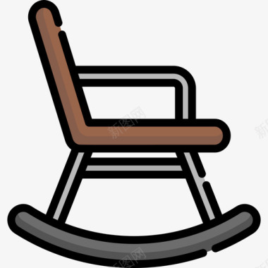 摇椅游乐场11线性颜色图标图标