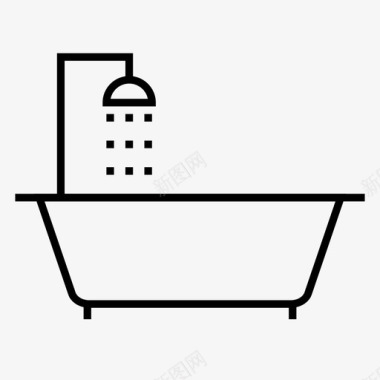 淋浴浴缸家具图标图标