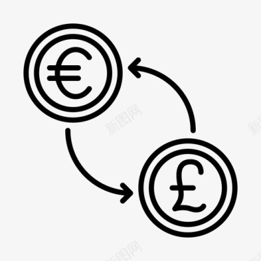 兑换货币银行欧元图标图标