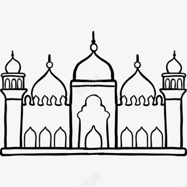 巴德沙希清真寺世界纪念碑2黑色图标图标