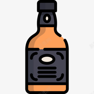 威士忌酒吧和酒吧3线性颜色图标图标