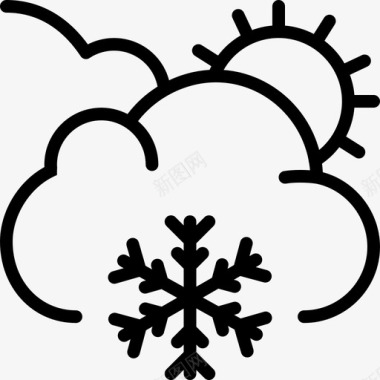下雪57号天气直线型图标图标