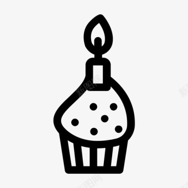 蛋糕蜡烛纸杯蛋糕图标图标