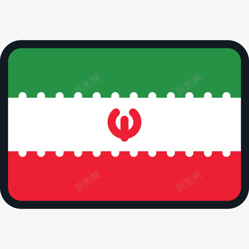 伊朗国旗收藏4圆角矩形图标svg_新图网 https://ixintu.com 伊朗 国旗收藏4 圆角矩形