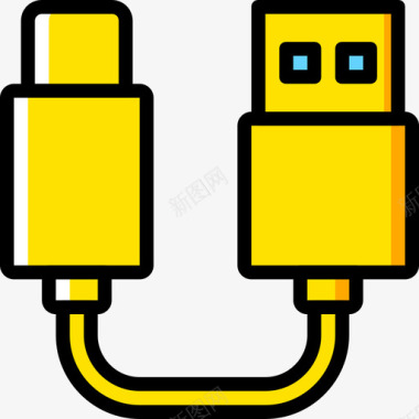 Usb连接器电缆4黄色图标图标