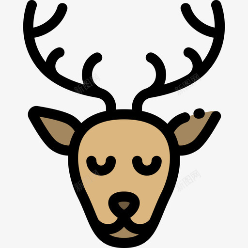 鹿动物30线性颜色图标svg_新图网 https://ixintu.com 动物30 线性颜色 鹿