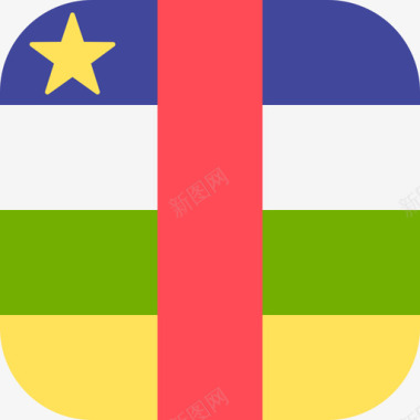 中非共和国国际国旗3面圆形方形图标图标