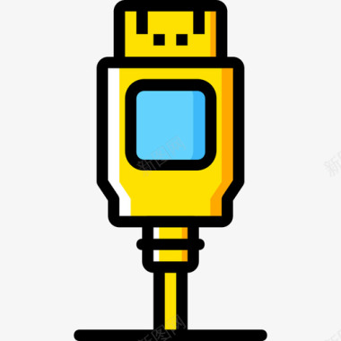 Hdmi连接器电缆4黄色图标图标