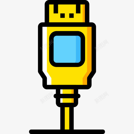 Hdmi连接器电缆4黄色图标svg_新图网 https://ixintu.com Hdmi 连接器电缆4 黄色