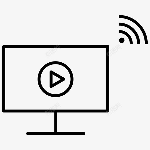 视频计算机物联网图标svg_新图网 https://ixintu.com 在线流媒体 在线视频 物联网 物联网轮廓笔划 视频 视频流 计算机